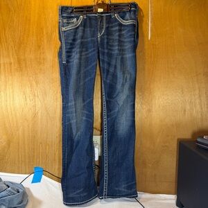 Silver Suki Bootcut Jeans Women's 29x33 Blue Denim Low Rise Dark Wash Stretch